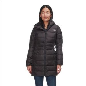 ladies black north face padded jacket